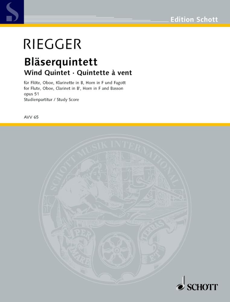 Bläserquintett: op. 51. Bläserquintett. Studienpartitur. (Edition Schott) Sheet Music
