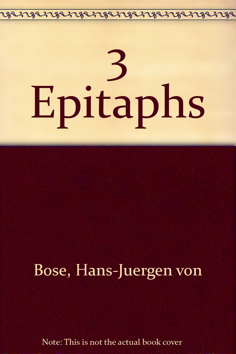 Drei Epitaphe: Bläsersextett. Partitur. Sheet Music