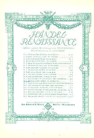 Händel-Renaissance: Nr. 8 Ombra cara (Holder Schatten). mittlere Singstimme und Klavier. mittel. Sheet Music