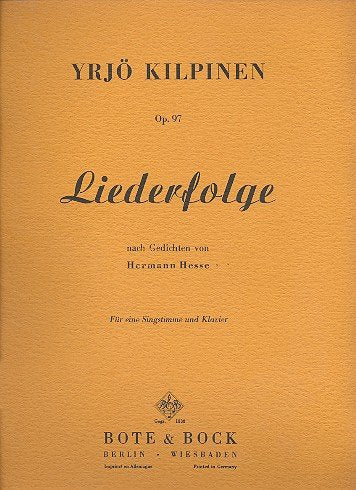 Liederfolge: nach Gedichten von Hermann Hesse. op. 97. Gesang und Klavier. Sheet Music
