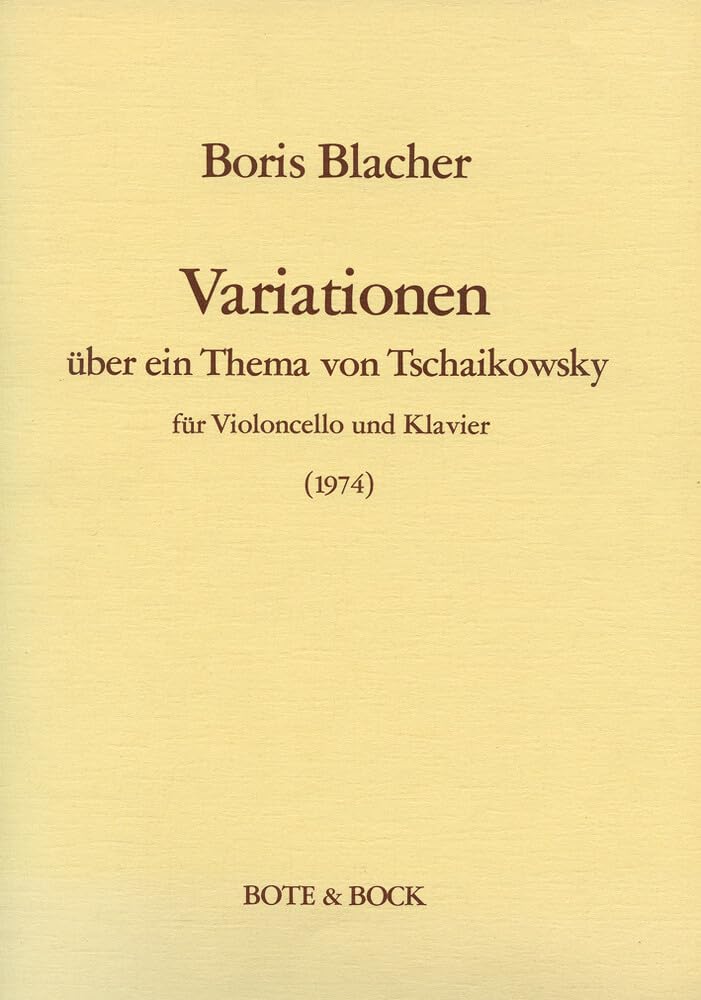 Variationen Ueber Ein Thema Von Tschaikowsky (1974) book