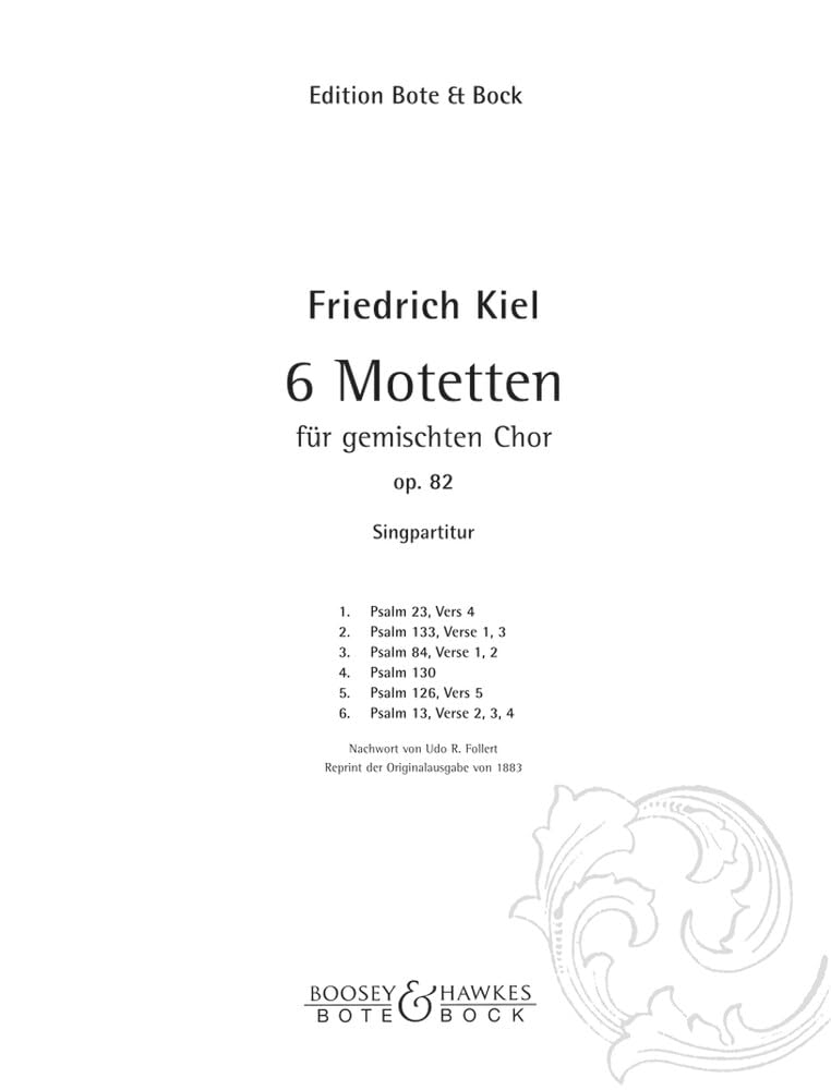 Sechs Motetten: op. 82. gemischter Chor (SATB) a cappella. Chorpartitur. Sheet Music