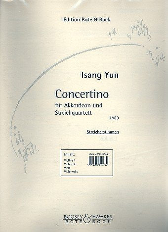 Concertino: Akkordeon und Streichquartett. Streicherstimmensatz. Sheet Music