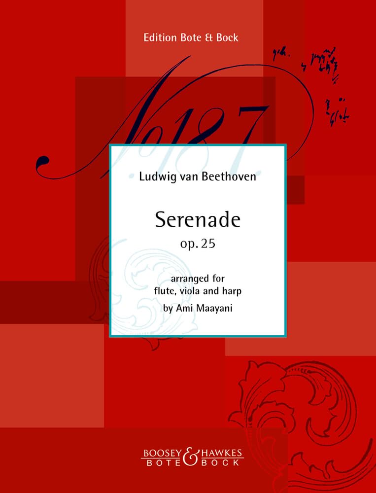Serenade D-Dur: op. 25. flute, viola and harp. Partition et parties. book
