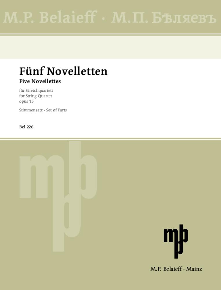 Fünf Novelletten: op. 15. Streichquartett. Stimmensatz. Arts & Music