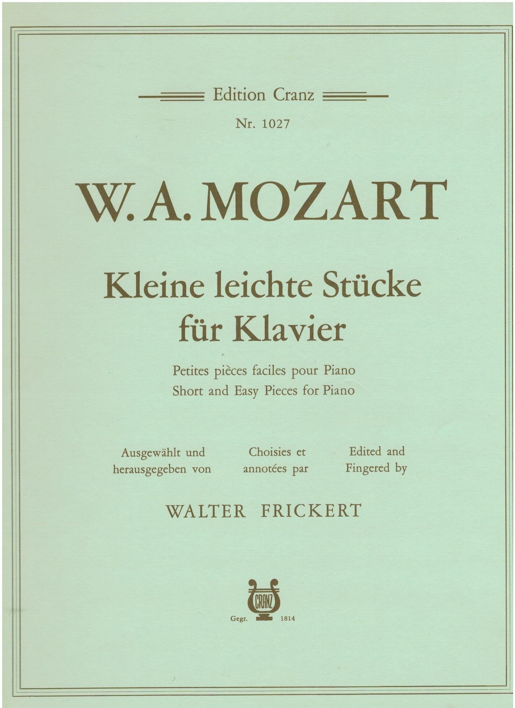 Kleine leichte Stücke: Klavier. Sheet Music