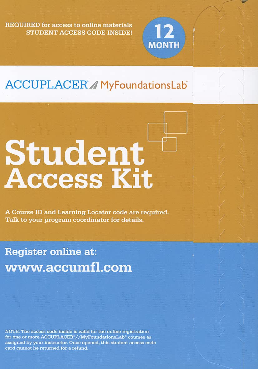 ACCUPLACER/MyLab Foundational Skills without Pearson eText -- Standalone Access Card (12-Month access) Media & Communication