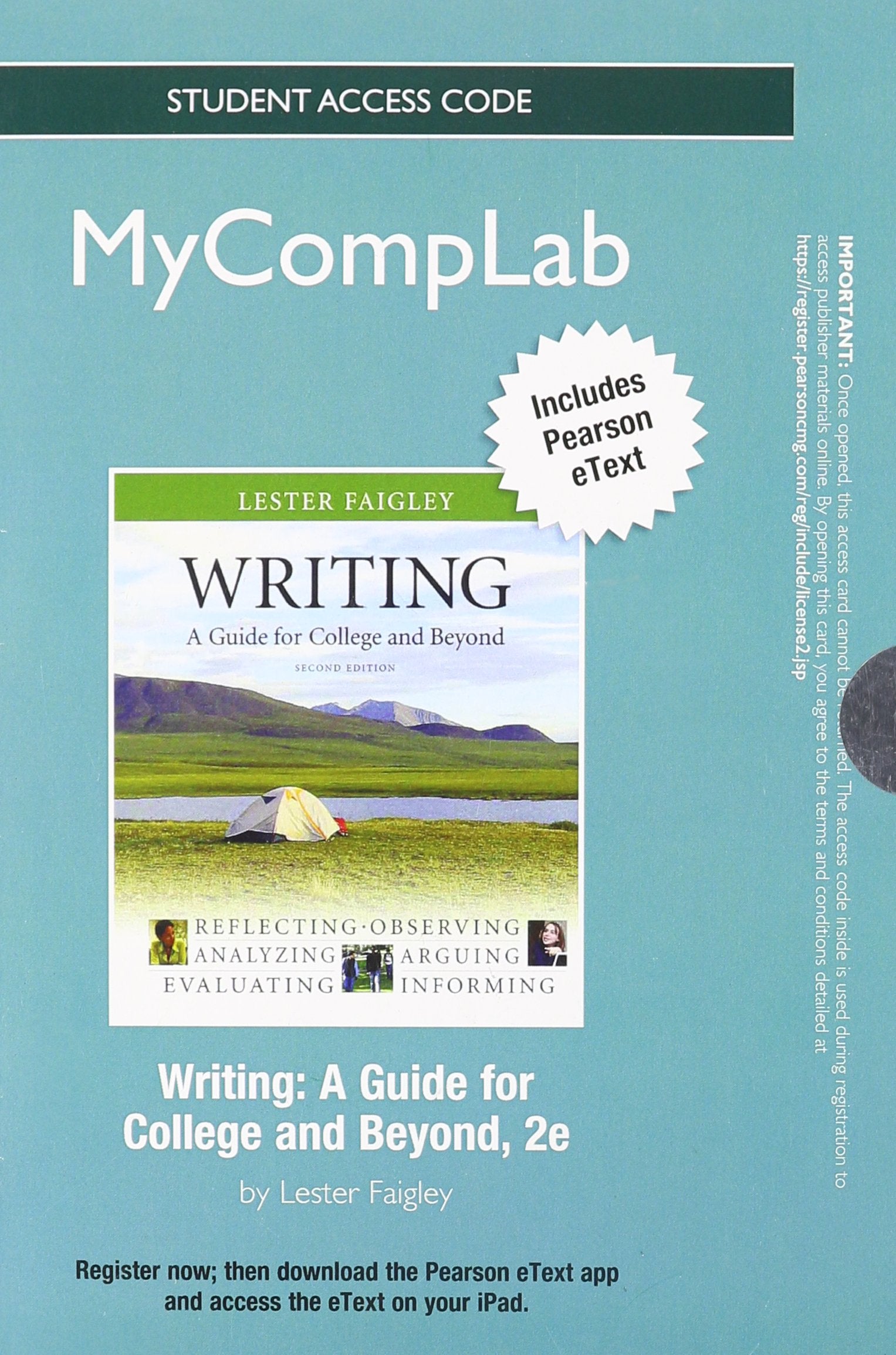 Writing New Mycomplab With Pearson Etext Standalone Access Card: A Guide for College and Beyond Media & Communication
