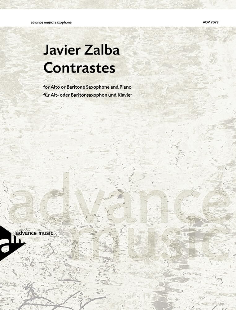 Contrastes: alto or baritone saxophone and piano. Partition et partie. book