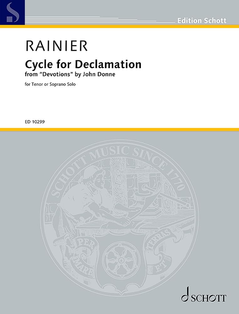 Cycle for Declamation: from "Devotions" by John Donne. Tenor oder Sopran solo. Sheet Music