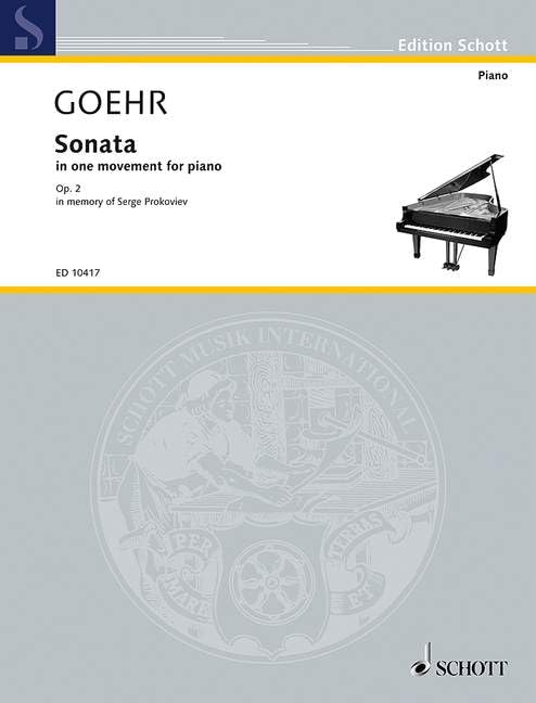 Sonata in one movement: for piano. op. 2. Klavier. (Edition Schott) Sheet Music