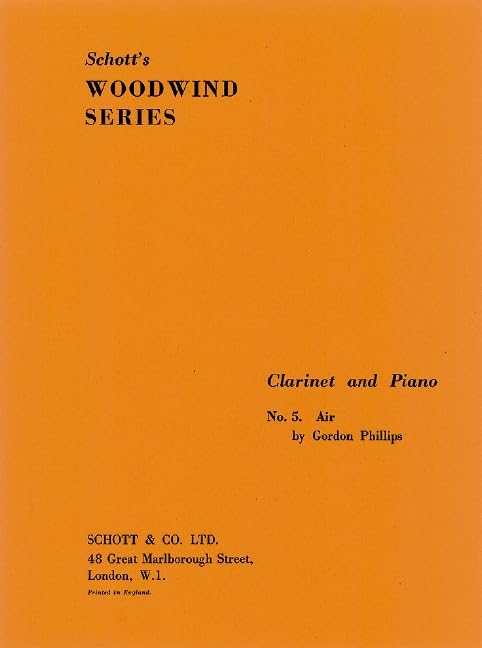 Air: Nr. 5. Klarinette und Klavier. (Schott's Woodwind Series, Nr. 5) Sheet Music