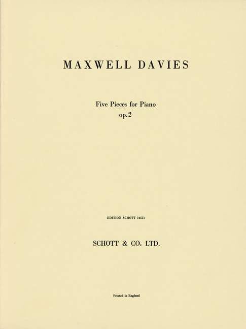 Five Pieces: for piano. op. 2. Klavier. Sheet Music