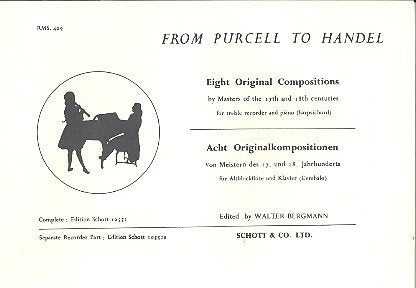 From Purcell to Händel: 8 Originalstücke. Alt-Blockflöte und Klavier (Cembalo). Alt-Blockflöte. Arts & Music