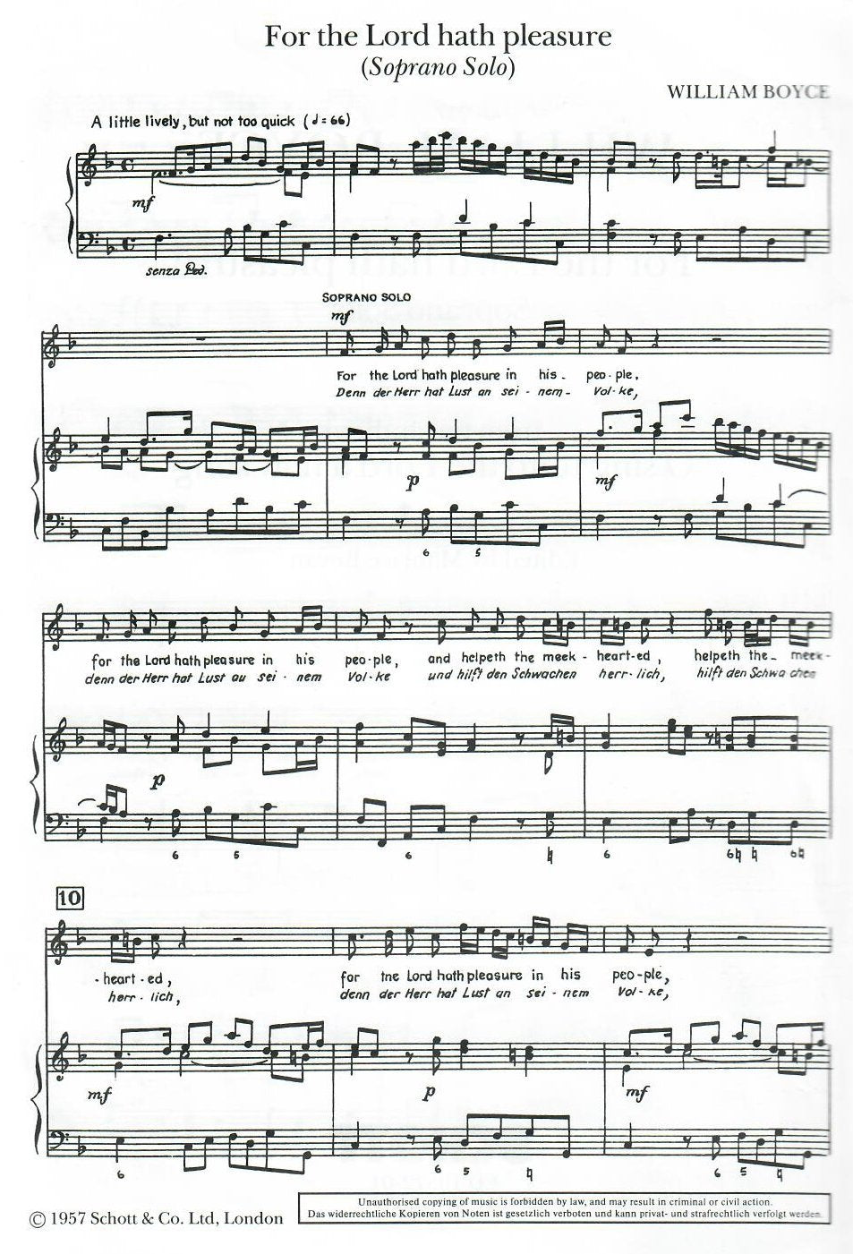 For the Lord hath pleasure: aus "O sing unto the Lord a new song". Sopran und Klavier. Sopran. Sheet Music