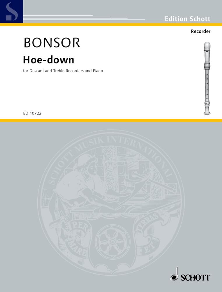Hoe-down: 2 Blockflöten (SA) und Klavier. Partitur und Stimmen. (Edition Schott) Sheet Music