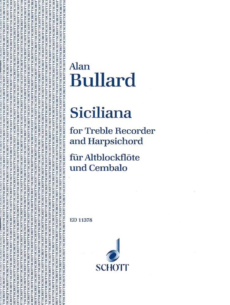 Siciliana: Alt-Blockflöte und Cembalo (Klavier). Sheet Music