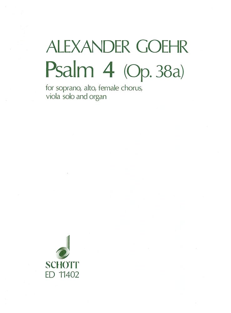 Psalm IV: op. 38a. Soli (SA), Frauenchor, Viola und Orgel. Partitur. Sheet Music