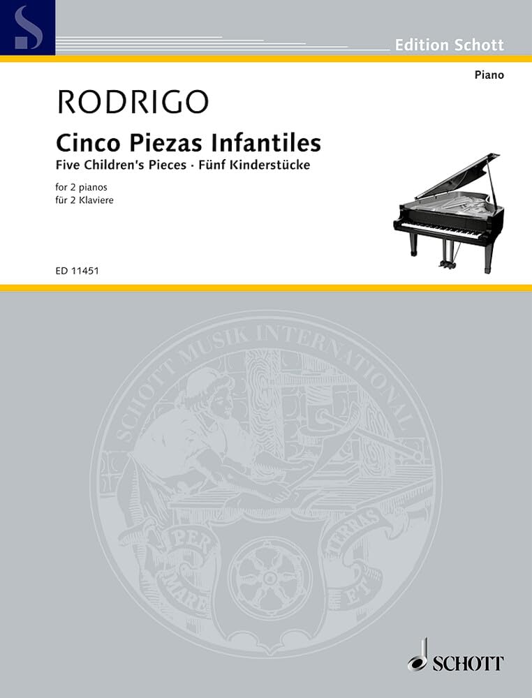 Fünf Kinderstücke: Transkription für zwei klavier. 2 Klaviere. (Edition Schott) Sheet Music