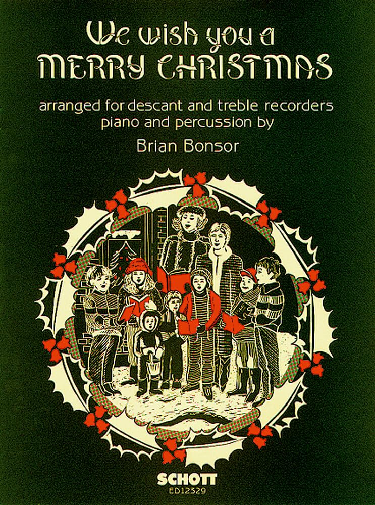 We wish you a Merry Christmas: Sopran- und Alt-Blockflöte, Schlagzeug und Klavier. Partitur. Arts & Music
