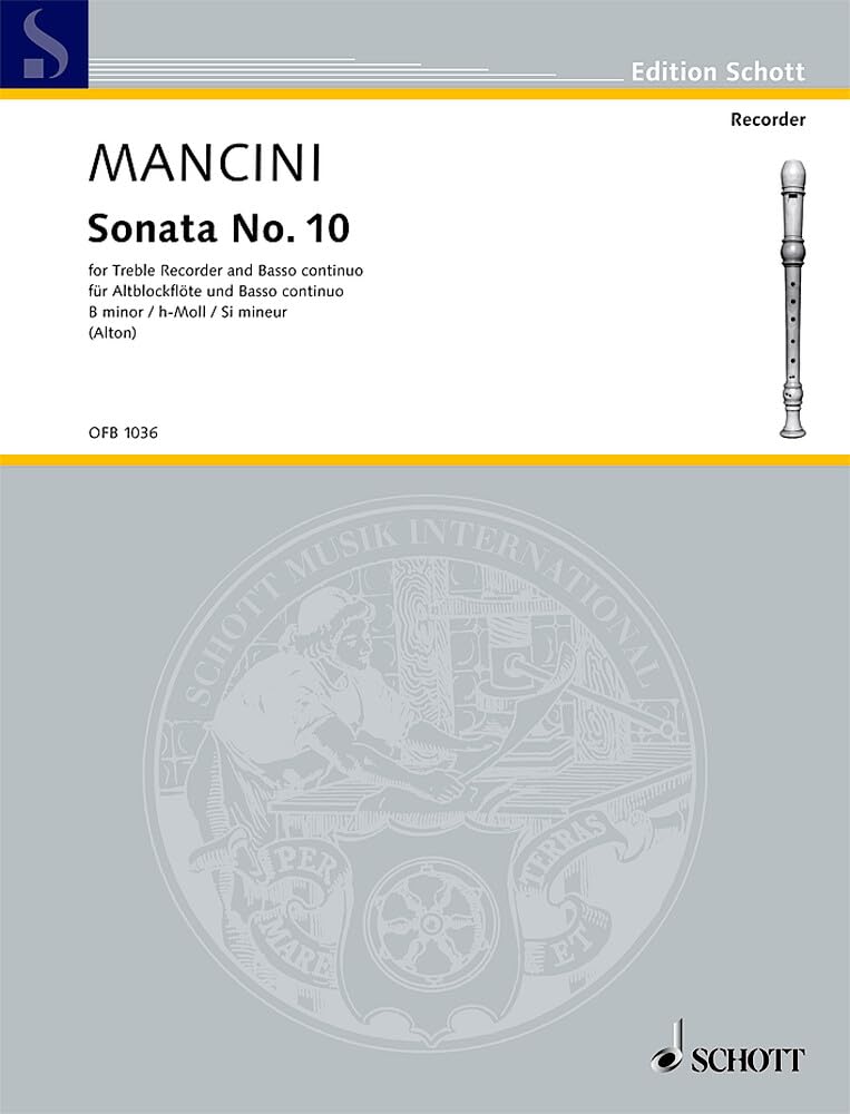 Sonata No. 10 B minor: treble recorder and basso continuo. book