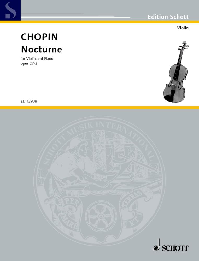 Nocturne D-Dur: op. 27/2. BI 96. Violine und Klavier. (Edition Schott) Sheet Music