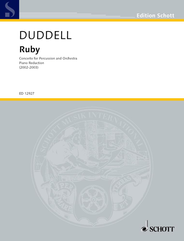 Ruby: Concerto für Schlagwerk und Orchester. Schlagwerk und Orchester. Klavierauszug mit Solostimme. (Edition Schott) Sheet Music