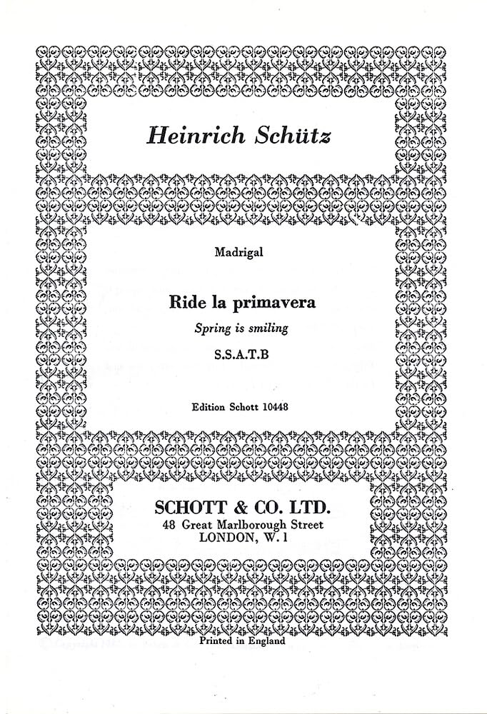 Ride la Primavera: gemischter Chor (SSATB). Chorpartitur. Sheet Music