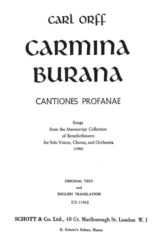 Carmina Burana: Cantiones Profanae. Textbuch/Libretto. Sheet Music