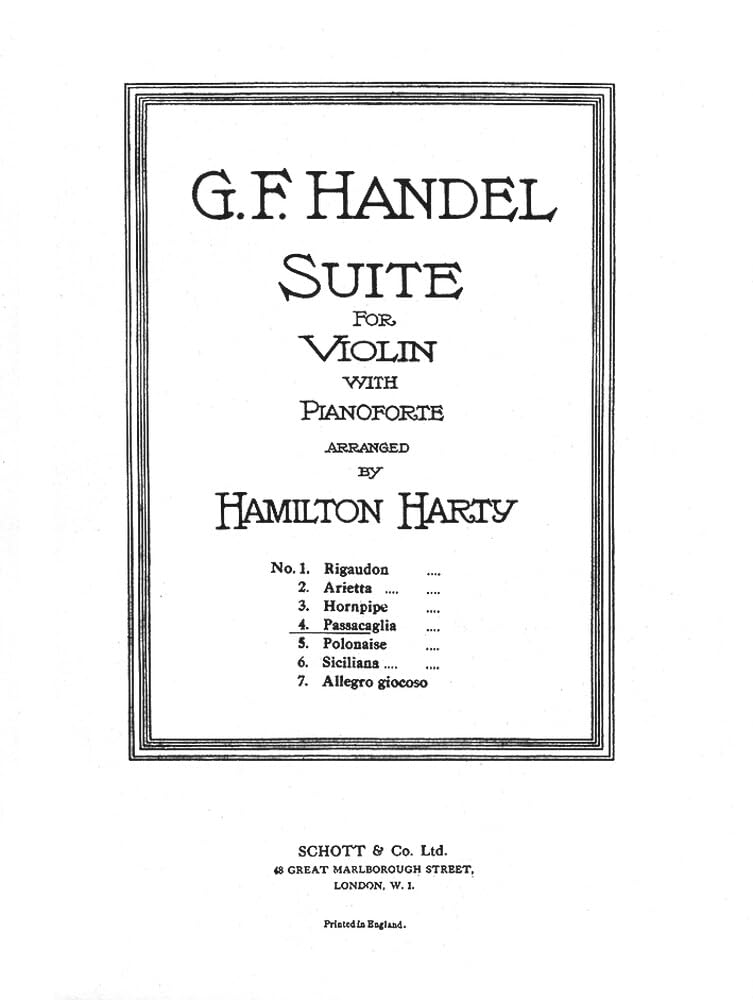 Suite: 4. Passacaglia. Violine und Klavier. Arts & Music