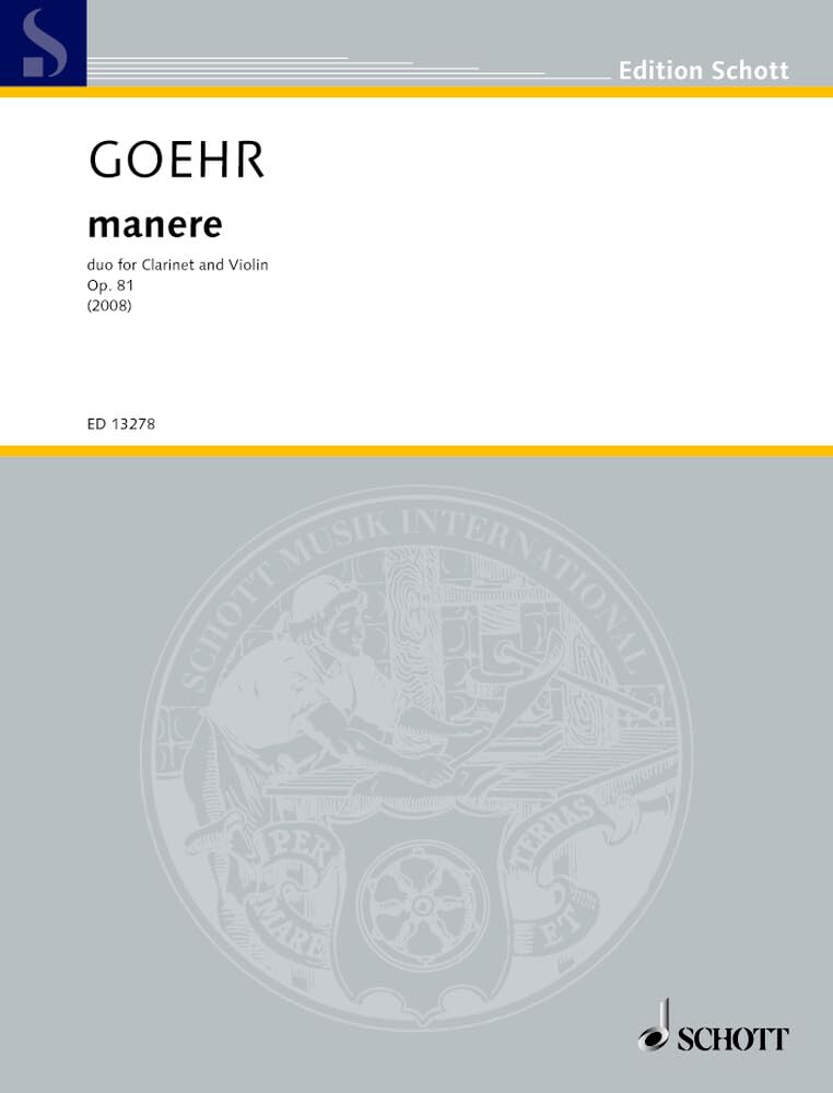 manere: duo for clarinet and violin. op. 81a. clarinet in B flat and violin. book