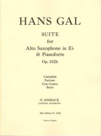 Suite: op. 102b. Alt-Saxophon und Orchester. Klavierauszug mit Solostimme. Sheet Music