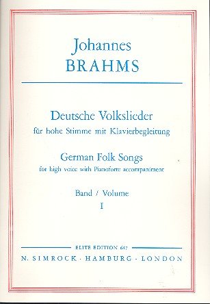 Deutsche Volkslieder: Vol. 1. hohe Singstimme und Klavier. hoch. Sheet Music