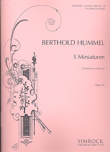 Fünf Miniaturen: op. 34. Klarinette und Klavier. Sheet Music