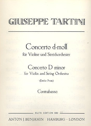 Konzert d-Moll: Violine und Streichorchester. Kontrabass. Sheet Music