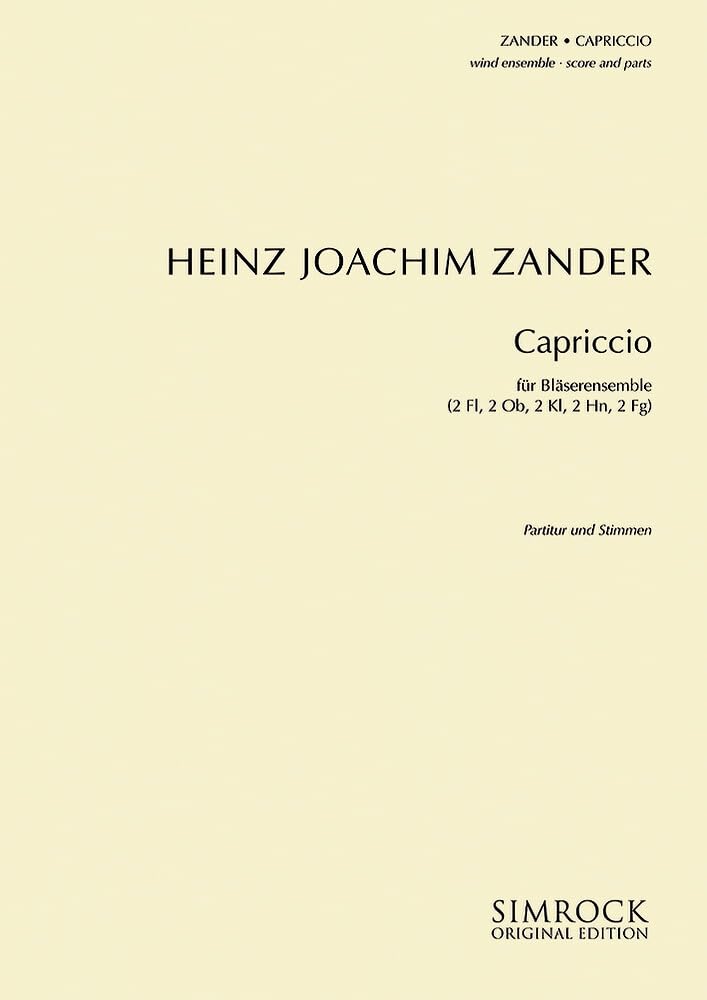 Capriccio: Bläser-Ensemble. Partitur und Stimmen. Sheet Music