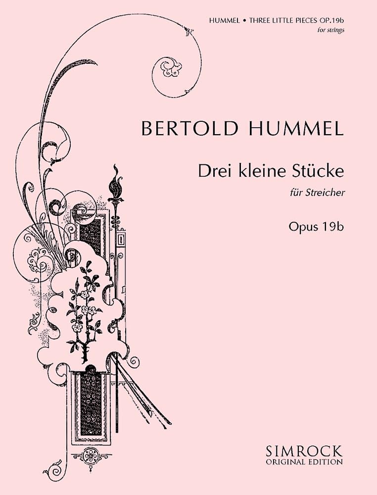 Drei kleine Stücke: op. 19b. Streichorchester. Partitur und Stimmen. (Simrock Original Edition) Sheet Music
