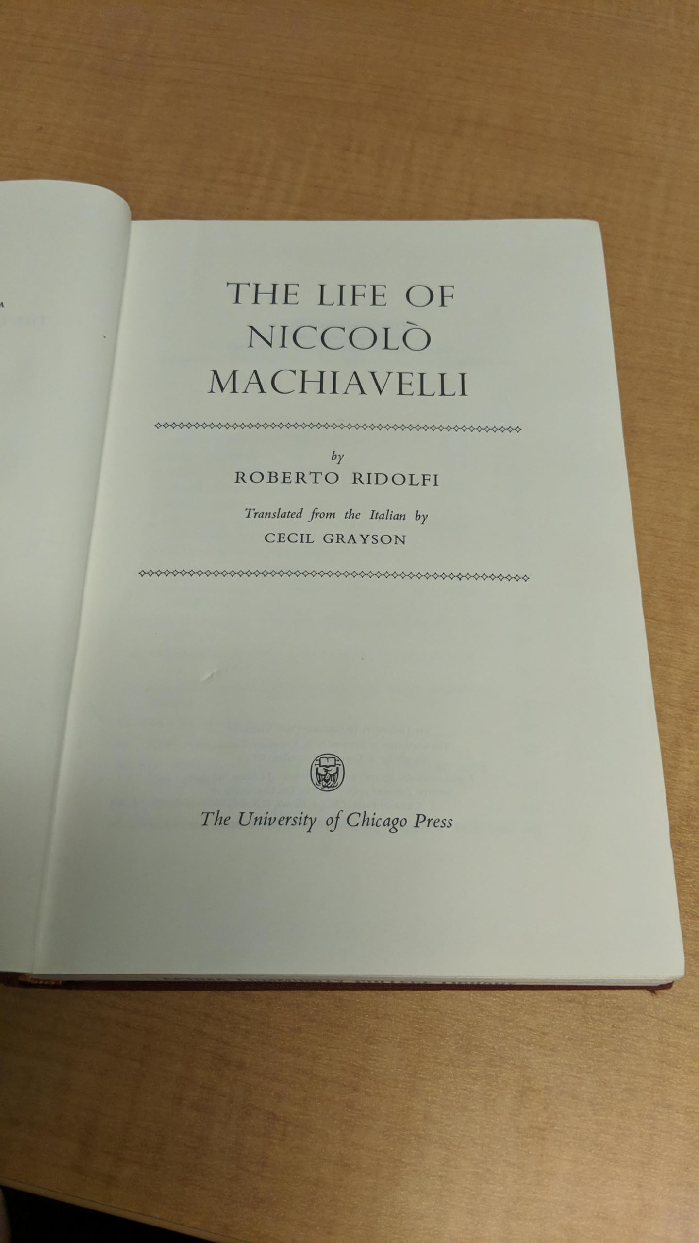Life of Niccolo Machiavelli Contemporary literature
