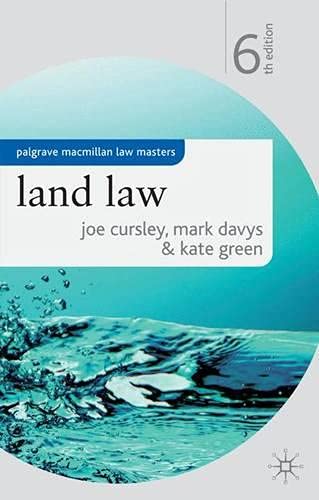 Land Law (Palgrave Macmillan Law Masters) Law