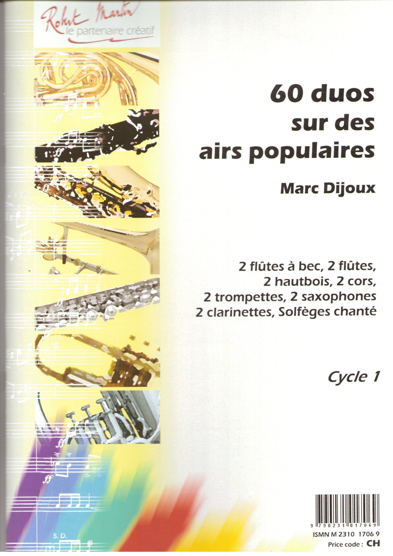 DUOS SUR DES AIRS POPULAIRES (60) --- 2 FLUTES Sheet Music