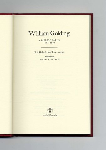 Product Image: William Golding: A Bibliography