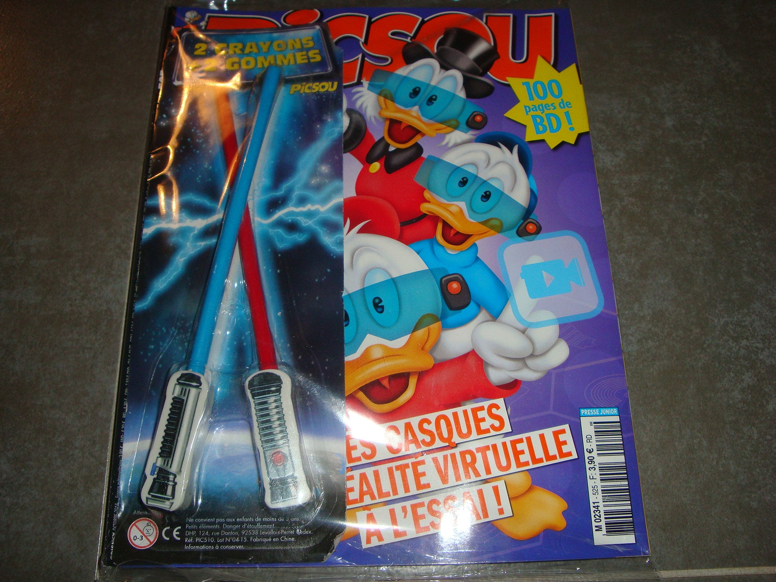 PICSOU MAGAZINE N°525 !! "LES CASQUES DE RÉALITÉ VIRTUELLE à L'ESSAI !" EN CADEAU : 2 CRAYONS + 2 GOMMES !! book
