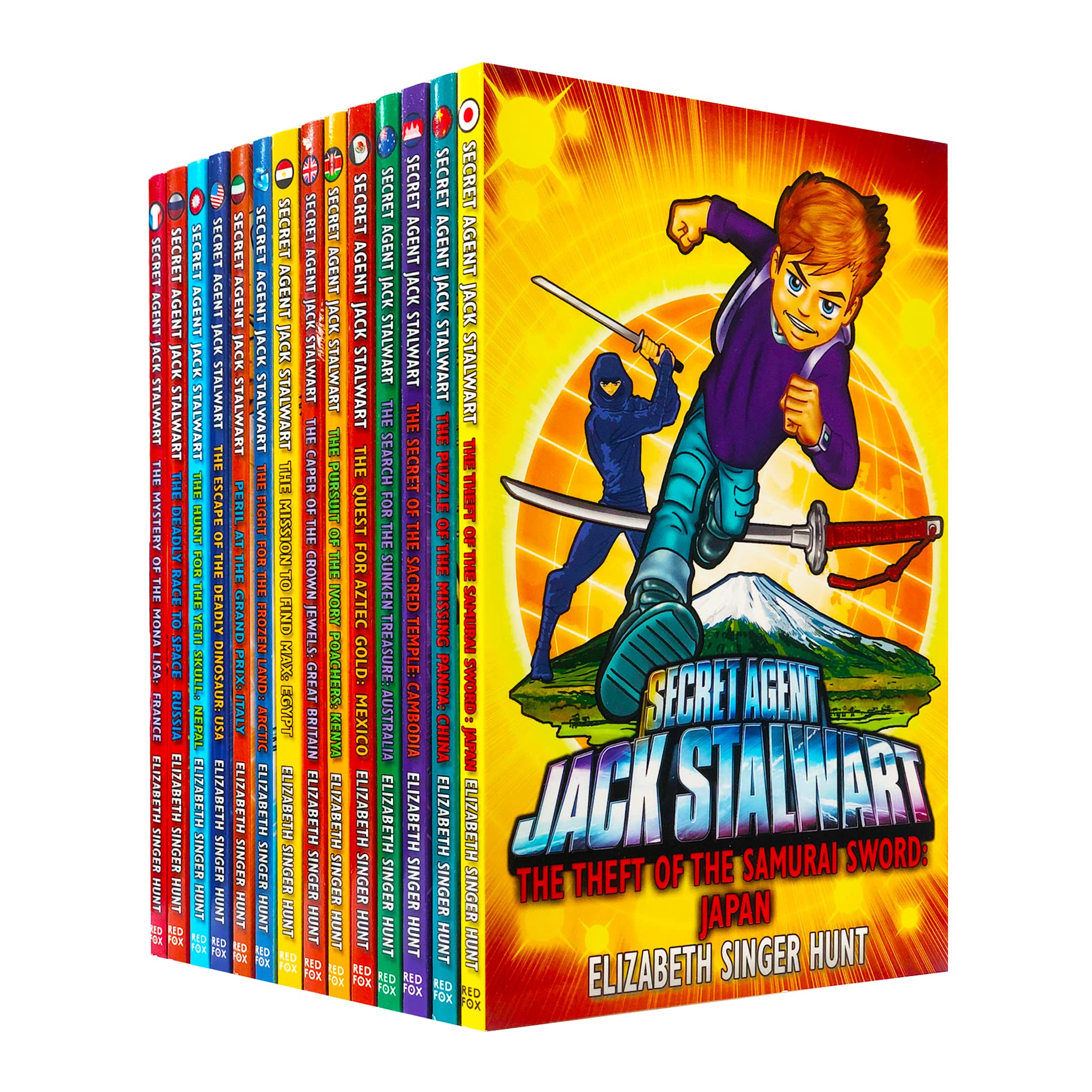 Secret Agent Jack Stalwart Collection 14 Books Set ( USA, Australia, France, Great Britain, Cambodia, Kenya ,China, Italy, Russia, Mexico, Japan, Artic, Nepal ,Egypt) book