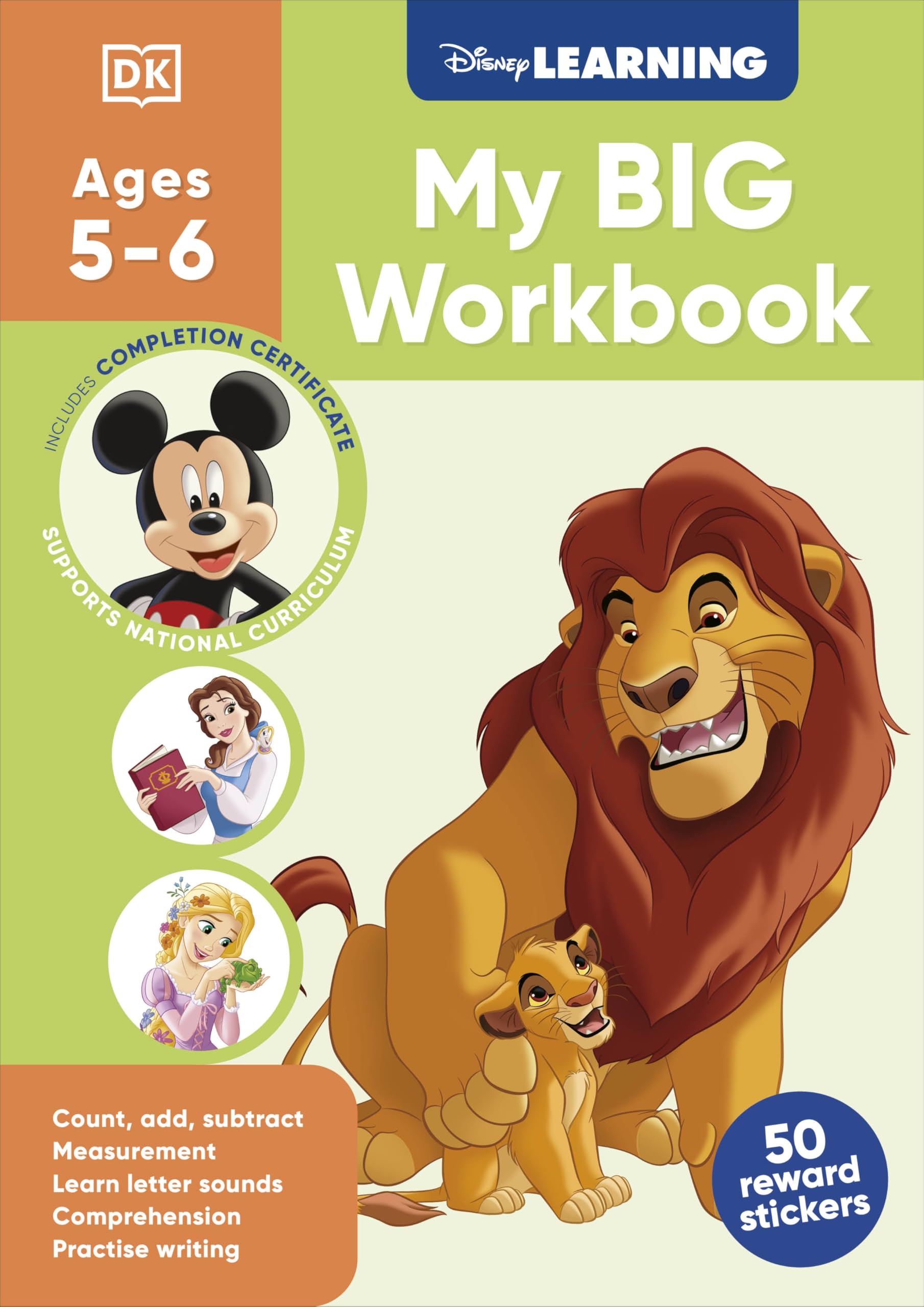 Disney Learning Big Workbook Ages 5-6 (Year 1): KS1 Maths & English Workbook for Kids, Aligned with National Curriculum Non-fiction