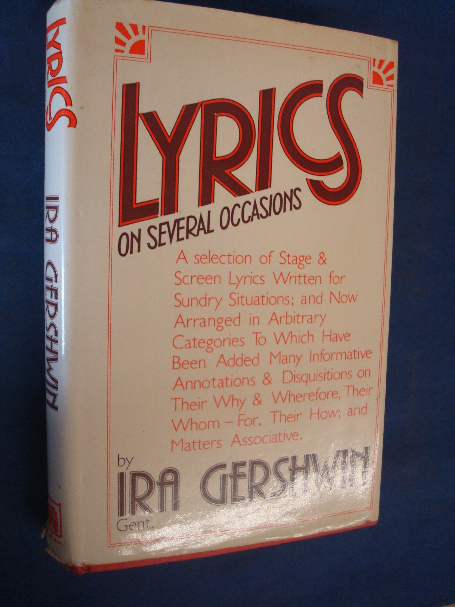 Lyrics on several occasions Books