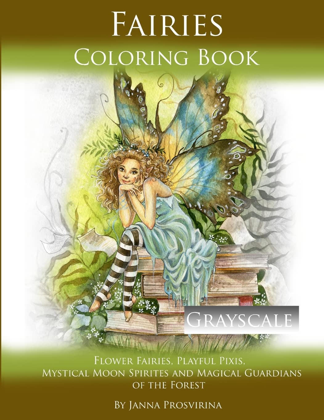 Fairies Coloring Book Grayscale book