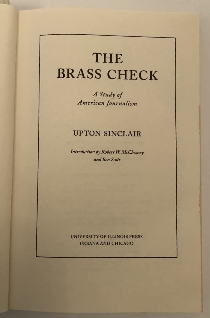 Product Image: The Brass Check: A Study of American Journalism