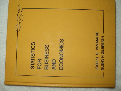 Statistics for business and economics by Van Matre, Joseph G Books