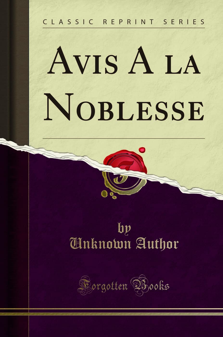 Avis A la Noblesse (Classic Reprint) book