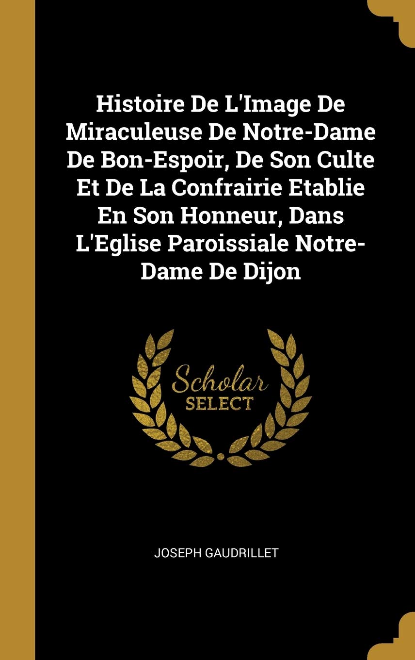 Histoire De L'Image De Miraculeuse De Notre-Dame De Bon-Espoir, De Son Culte Et De La Confrairie Etablie En Son Honneur, Dans L'Eglise Paroissiale Notre-Dame De Dijon book
